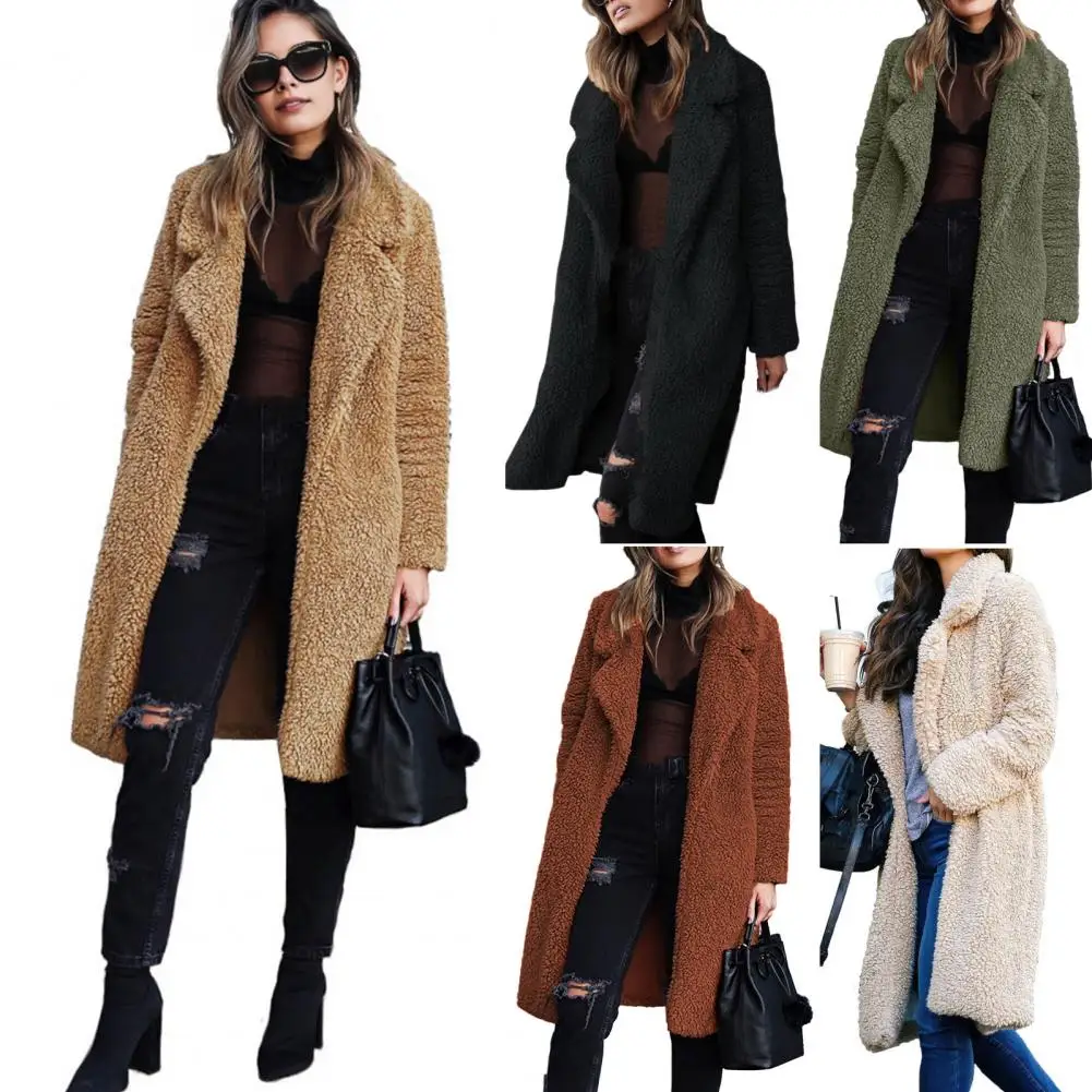 

Autumn Winter Long Coat Women Faux Fur 2025 Lady Loose Fit Thick Warm Jacket Female Plush Teddy Coat Fluffy Outwear