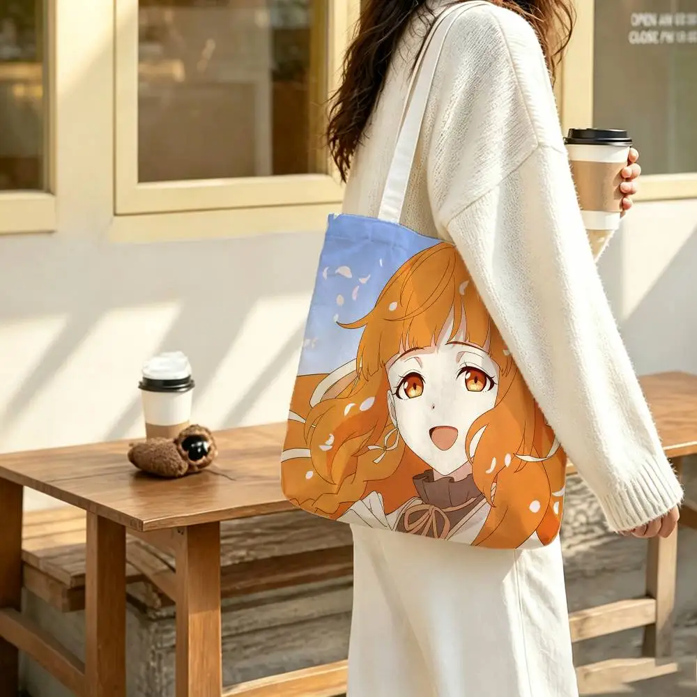 

H-Hinagiku Kayo Canvas Tote Bag Spacious Shoulder Bag with Zipper Closure and Classic for Work