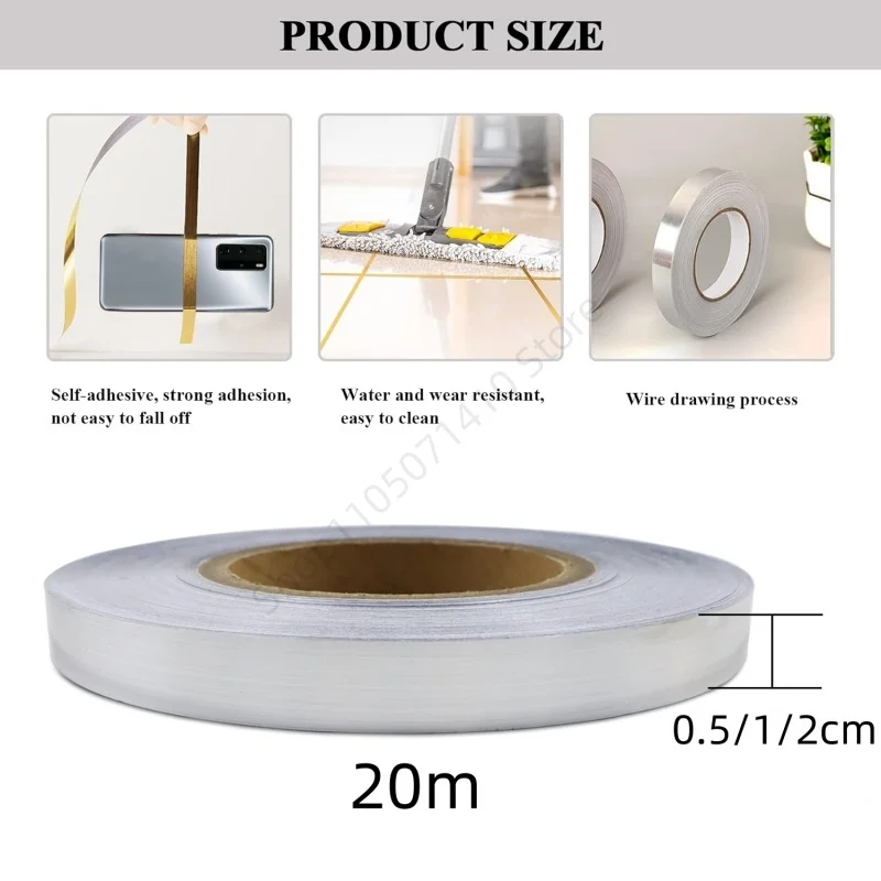 20M Self-Adhesive Tile Stickers Tape Floor Waterproof Mildewproo Wall Gap Sealing Strip Tile Beauty Seam Sticker Home Decoratio