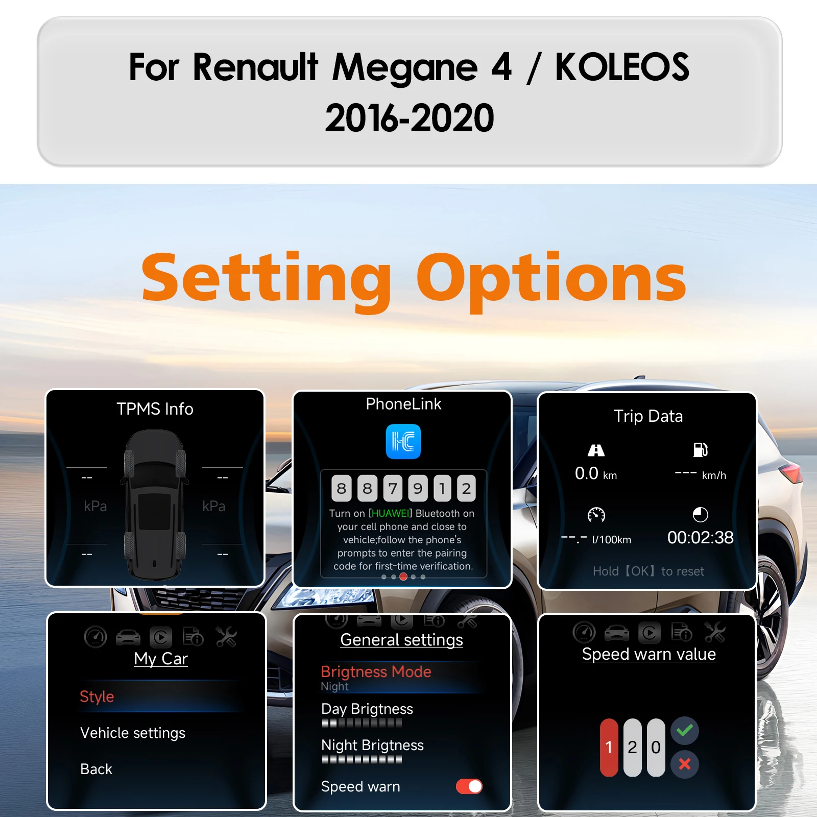Auto Lcd Dashboard Panel For Renault KOLEOS 2016-2019 12.3'' Digital Cluster Instrument Display Snelheidsmeter