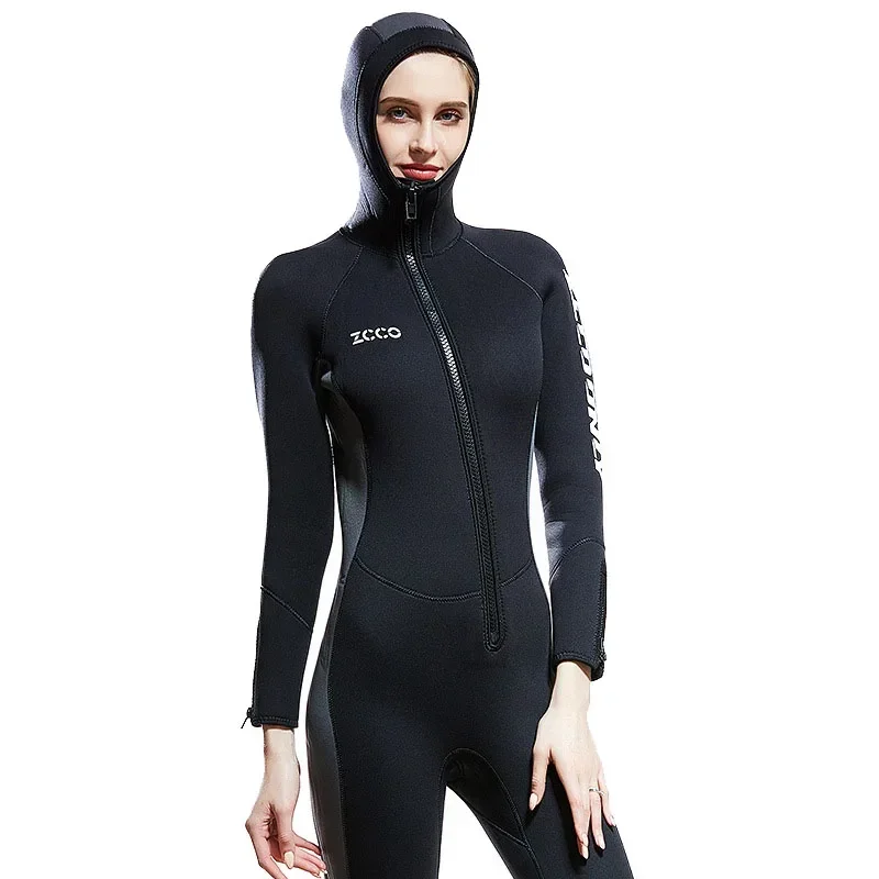 Muta da donna muta da sub in Neoprene da 5mm mute con cappuccio monopezzo cerniera frontale muta da surf da donna costume da bagno freddo invernale