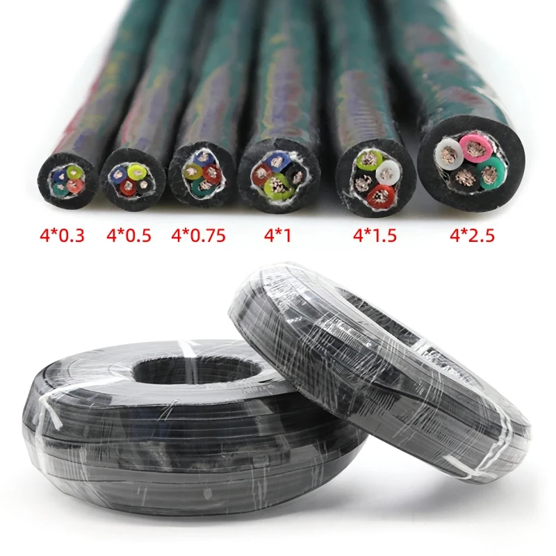 1 ~ 10M Shielded Wire Sq 0.3 - 2.5mm Multi-core 2 3 4 6 Cores Silicone Rubber Insulated Flexible High Temperature Copper Cables
