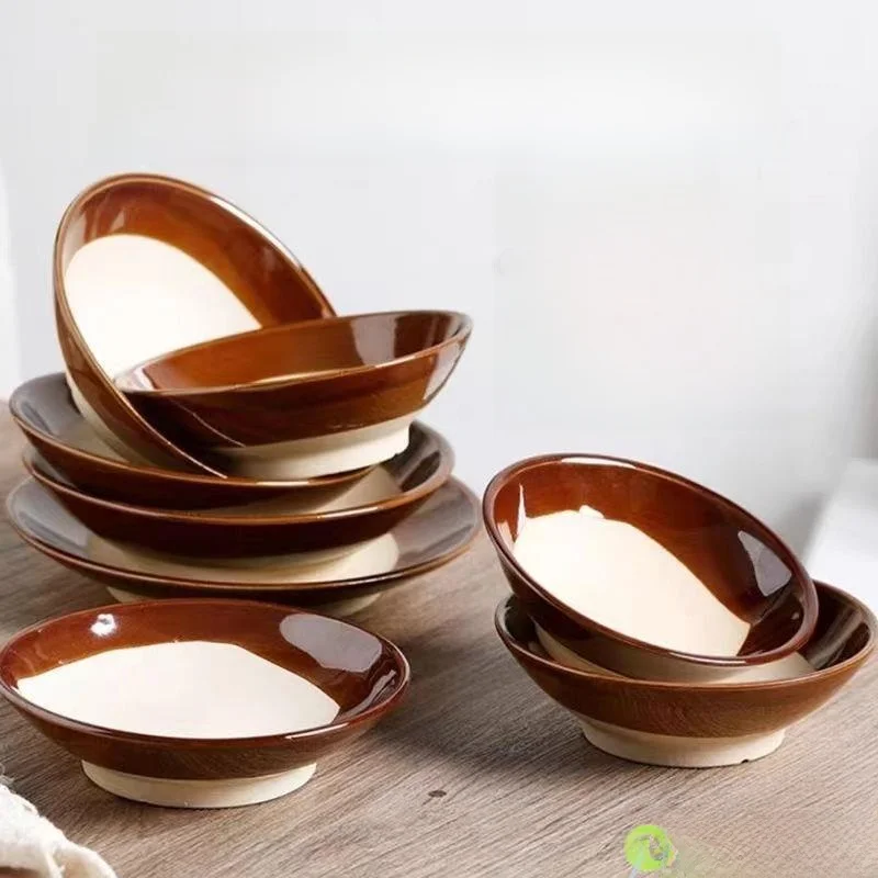 Cuenco de Cerámica Retro, Utensilios de Cocina Rústicos Tradicionales Chinos, Cuenco de Barro para Cerdos Asados, Cuenco para Ingredientes de Hot Pot