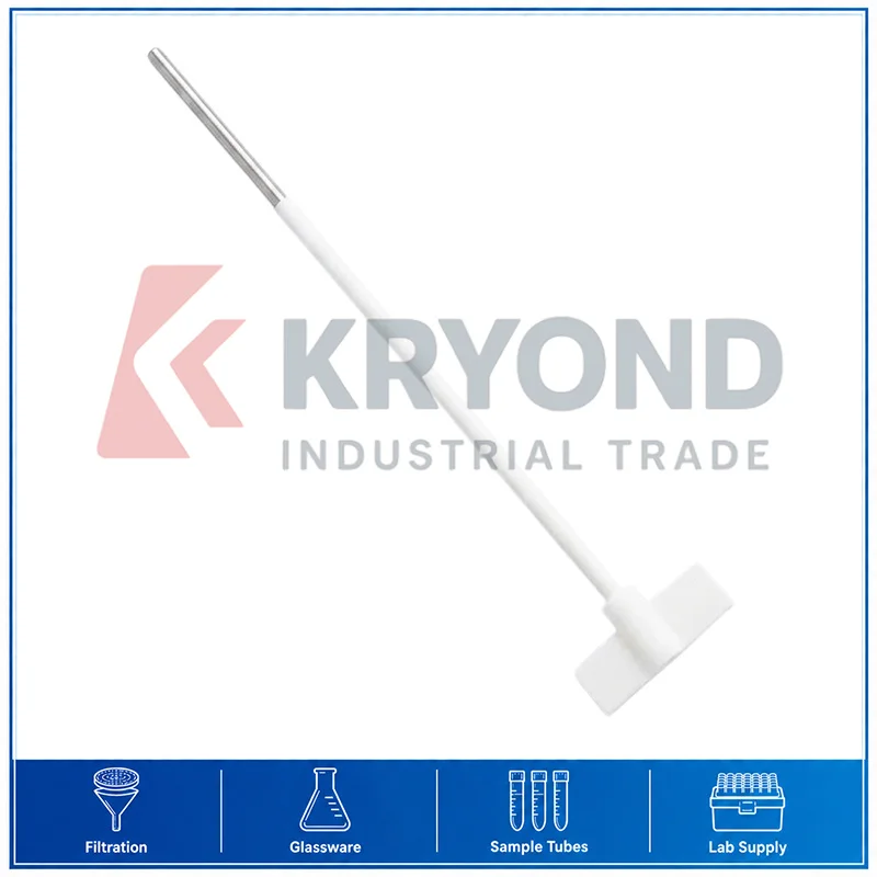 Generic PTFE Coated Straight Paddle Stirrer 370mm Shaft Lab Mixing Rod for Medium High Speed Standard Stirring Media Lab Use 1PC