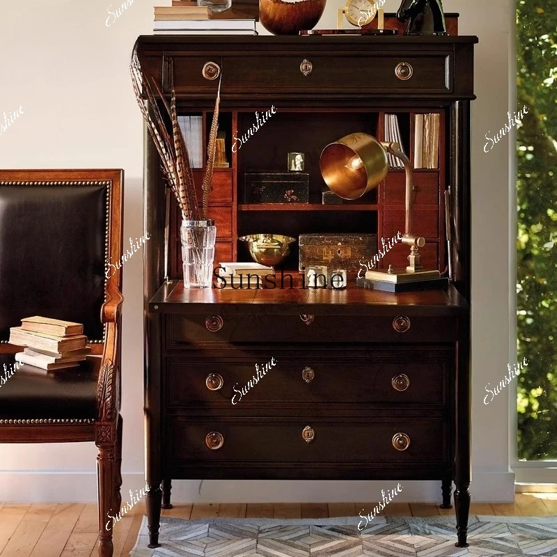 

Medieval solid wood chest large capacity entrance locker can be customized FT