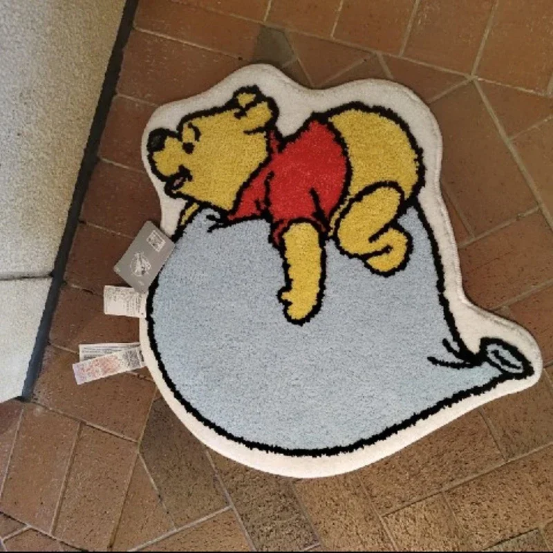 Disney Winnie the Pooh Kawaii Cartoon Anime Faux Cashmere bedroom Carpet Bathroom Entrance doormat Non-slip Mat Plush Mat Kid