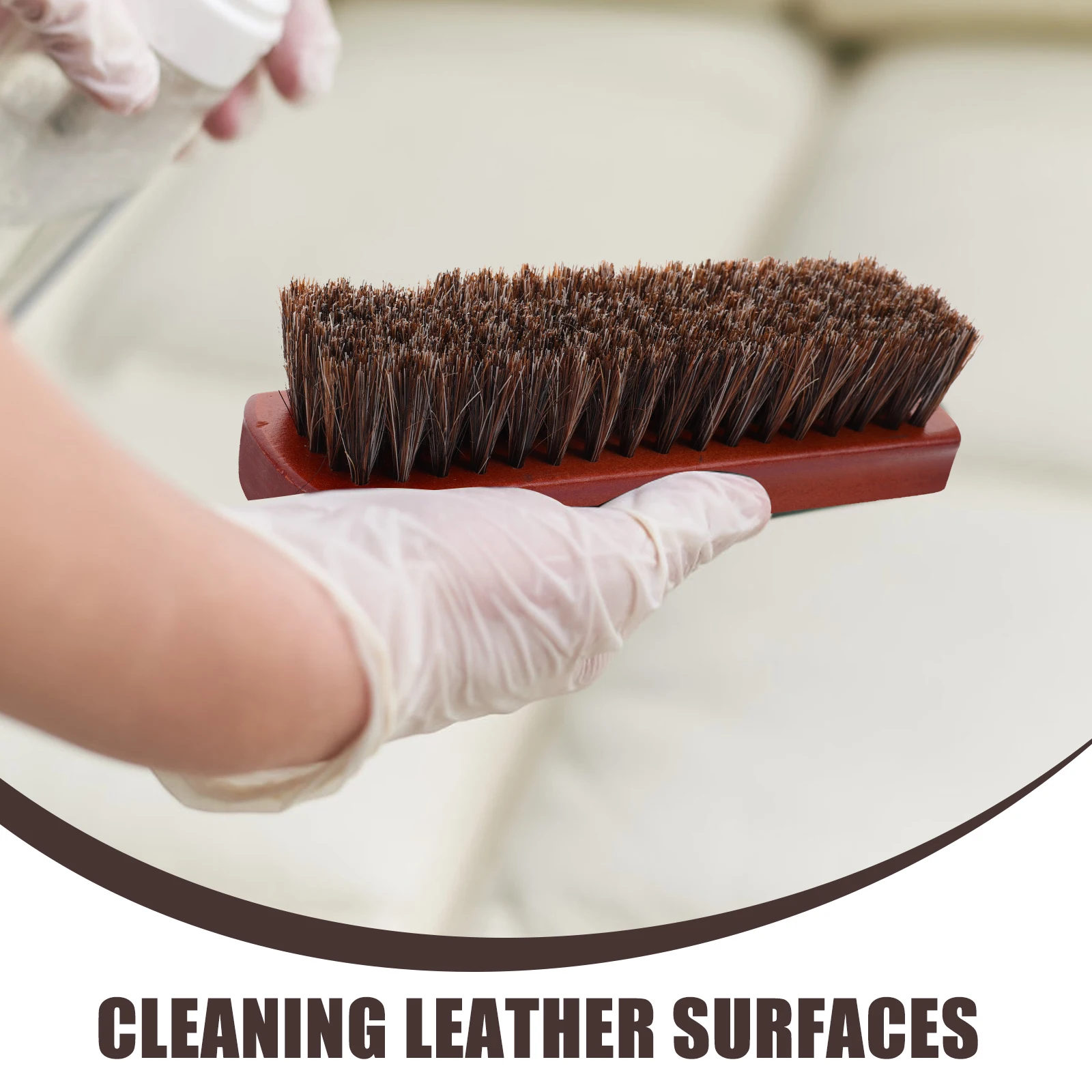 

3pcs Cleaning Polishing Brush Shoes Boots Sports Wood Handle Horsehair Suede Couch Sofa Care Kit