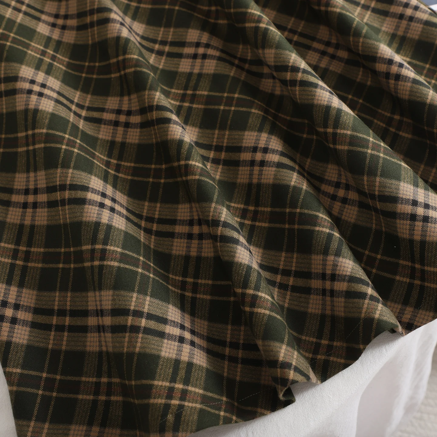 Francês retro xadrez verde a linha saia feminina elegante harajuku preppy cintura alta cabido meados de comprimento queimado guarda-chuva saia outono