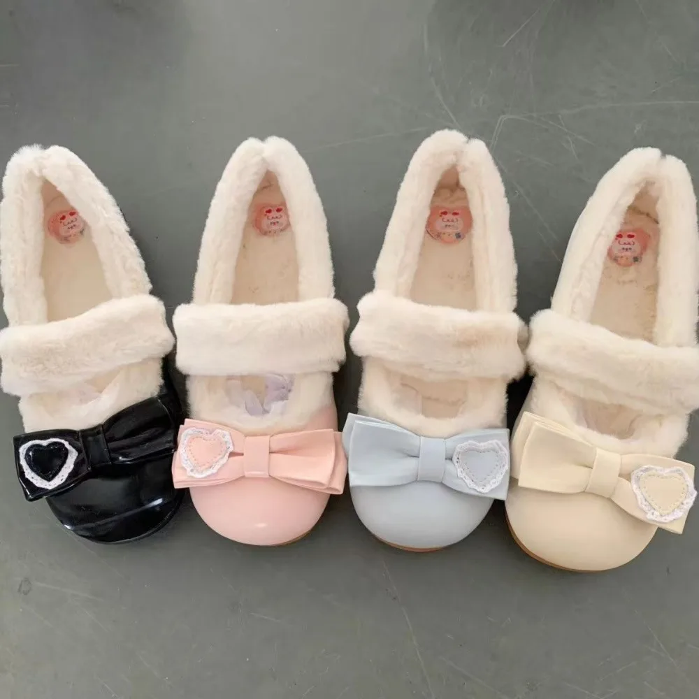 Lolita Round Toe Mary Jane Princess Shoes - Versatile Plush Lined Daily Wear Lo Shoes