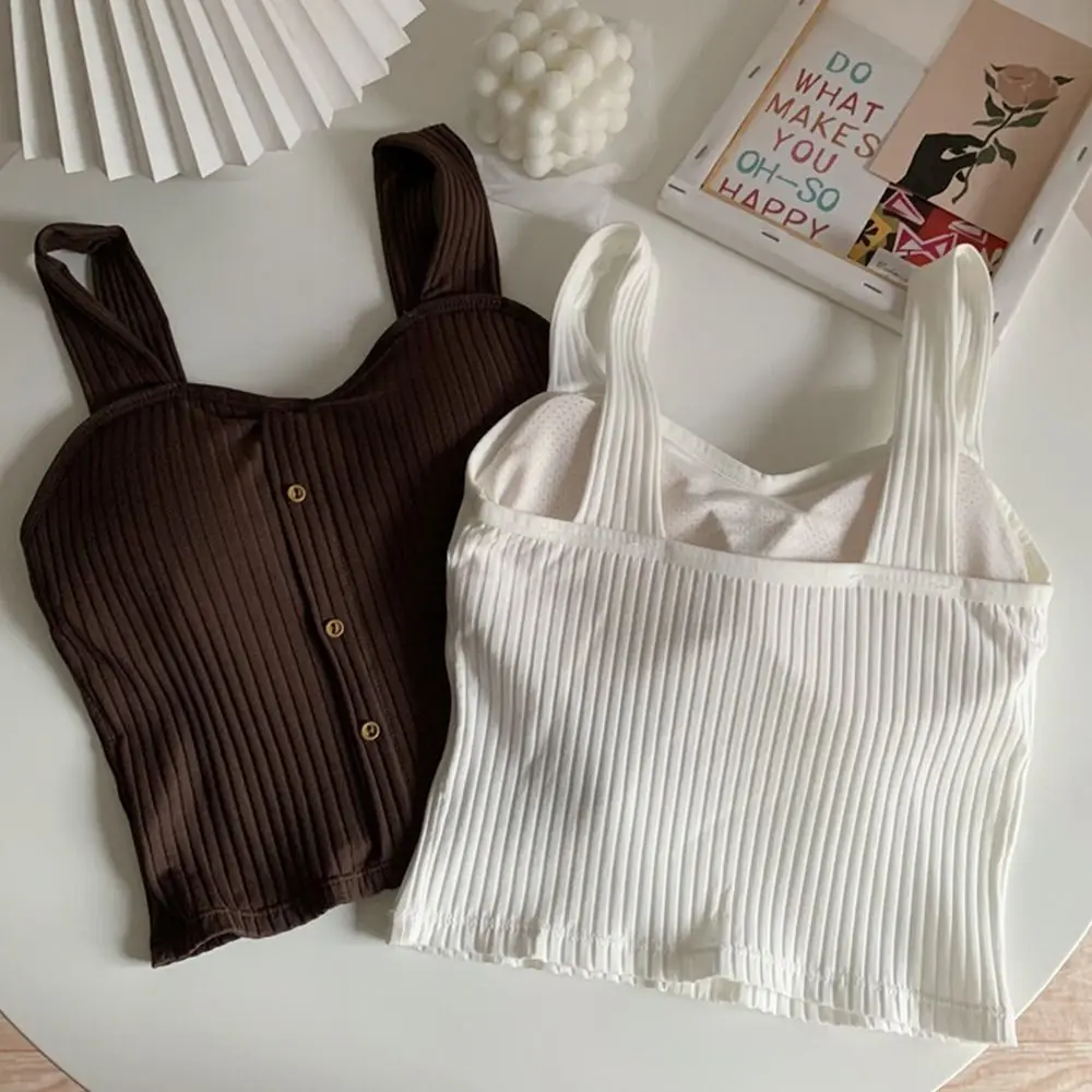 Casual Y2K Summer Tank Tops with Bra Pads Slim Fitted Tops Camisoles Loose Cami Top Shirt for Women