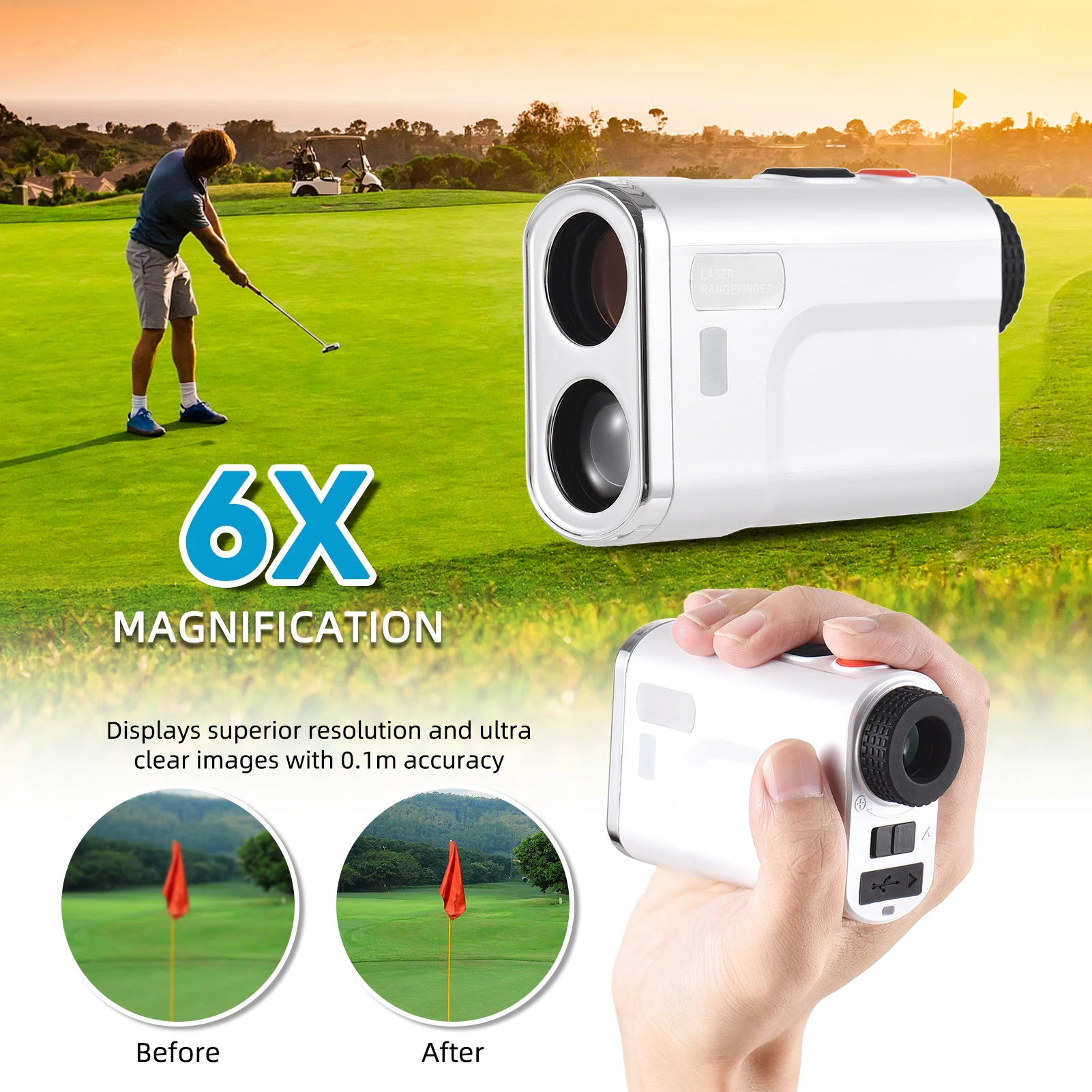 

700m Golf Rangefinder Distance Meter Speed Tester Range Finder Digital Hunting Measurement Monocular Telescope