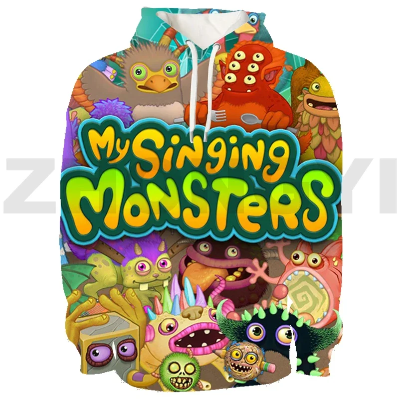 3D Printed My Singing Monsters Hoodie Video Game Anime Clothes Cartoon Tracksuit Men Oversized Pullovers Japanese Streetwear