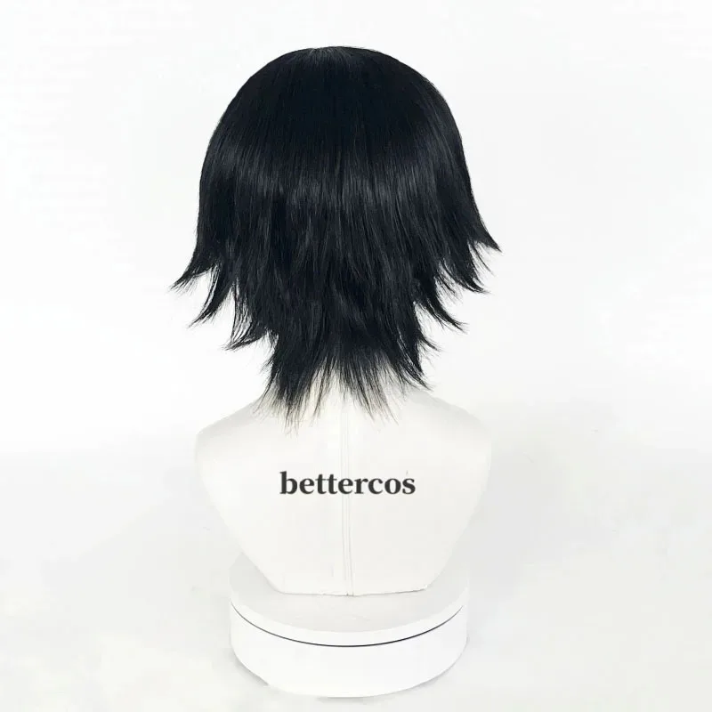 Permen 2025Chrollo Lucilfer Cosplay Amine ×HUNTER 30Cm Wig Hitam Rambut Sintetis Tahan Panas Wig Pesta Halloween +