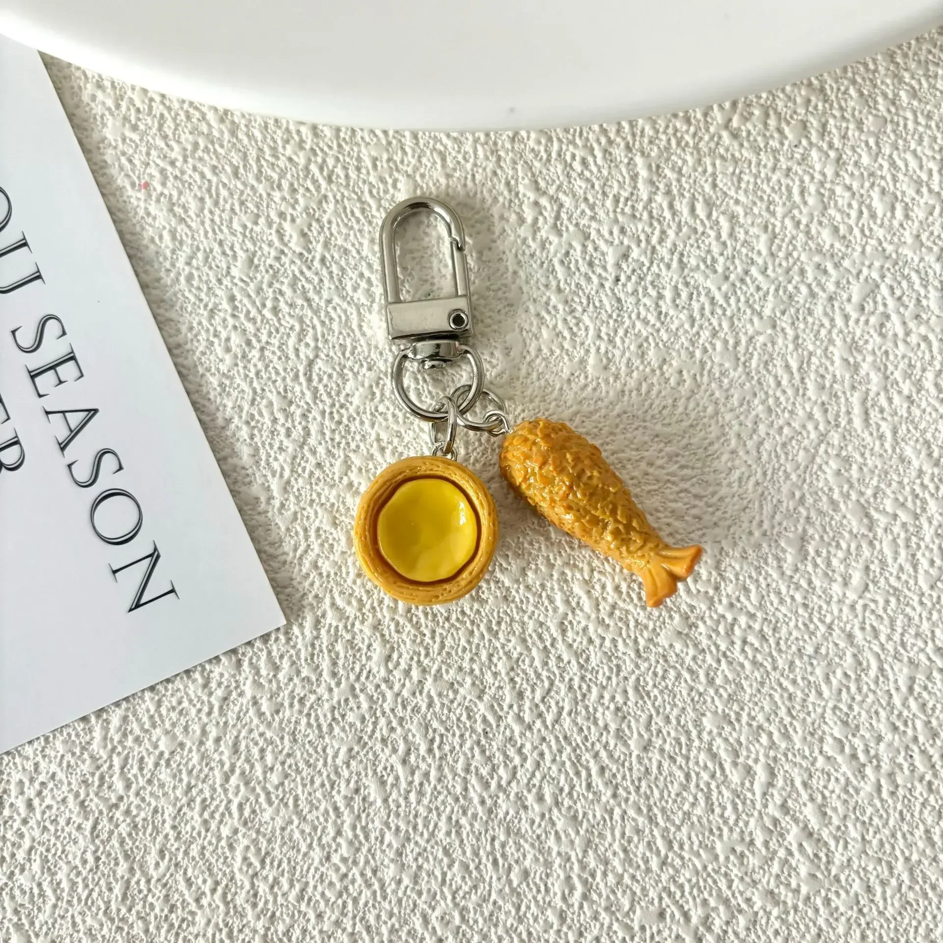 Car Keyring Cute Simulated Food Play Keychain Coke Chicken Wings Fries Burger Egg Tart Bag Pendant Creative New Small Pendant view 4