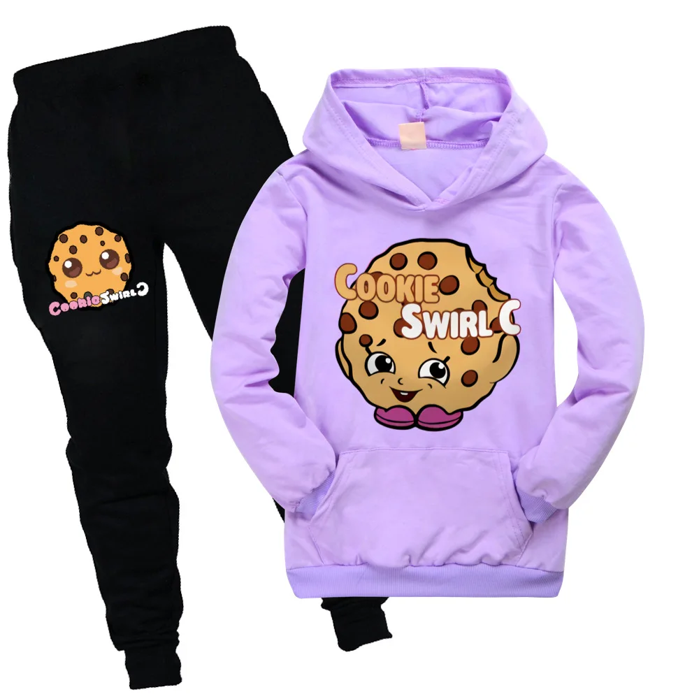 

COOKIE SWIRL C Toddler Girl Outfits Baby Boy Hoodies 2pcs Pants Sets Hooded Trouser Clothes Kids 2-16Y Teenage Fall Clothing