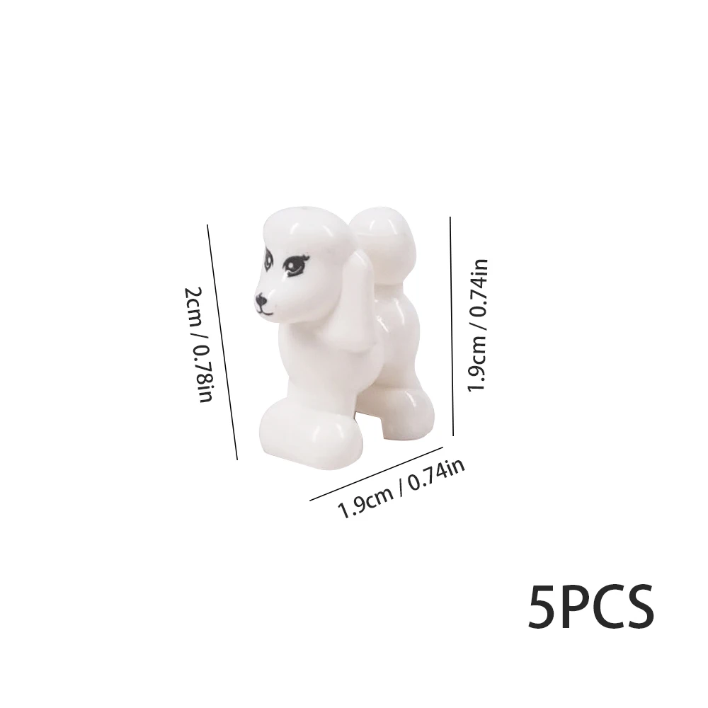 MOC Bausteine Haustiere Husky Weiß Kätzchen Welpen Bulldogge Zoo Haustier Bausteine Szene Dekoration Requisiten kinder DIY Spielzeug geschenk – Detail 8