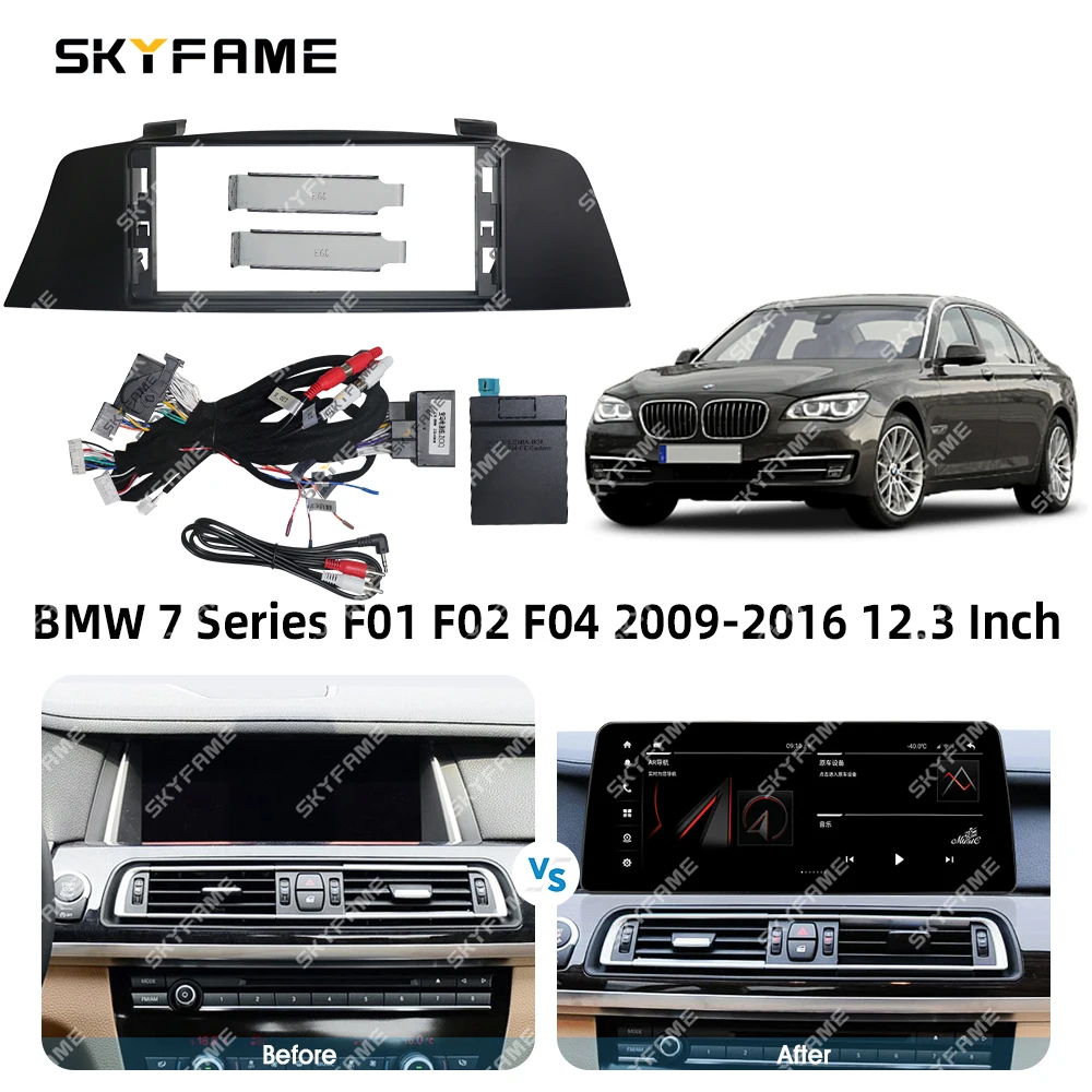 SKYFAME автомобильная рамка, лицевой адаптер, декодер Canbus Box, Android радиоприемник, комплект панели для BMW 7 серии F01/F02/F04