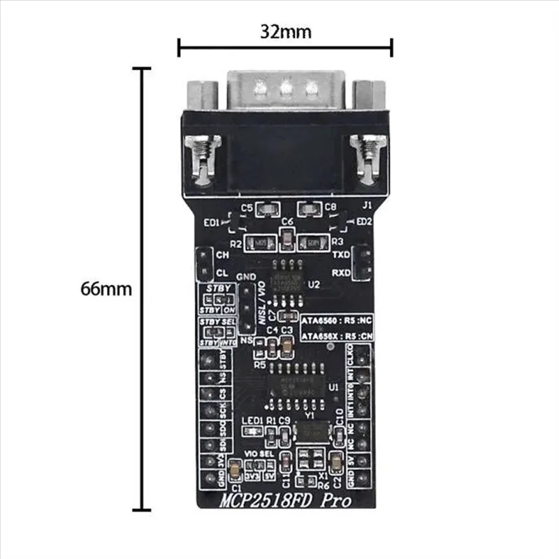 Modul Smart-SPI Ke CANFD Modul MCP2518FD Modul Transceiver ATA6560 Modul Bus CAM Modul Pengontrol Super MCP2515