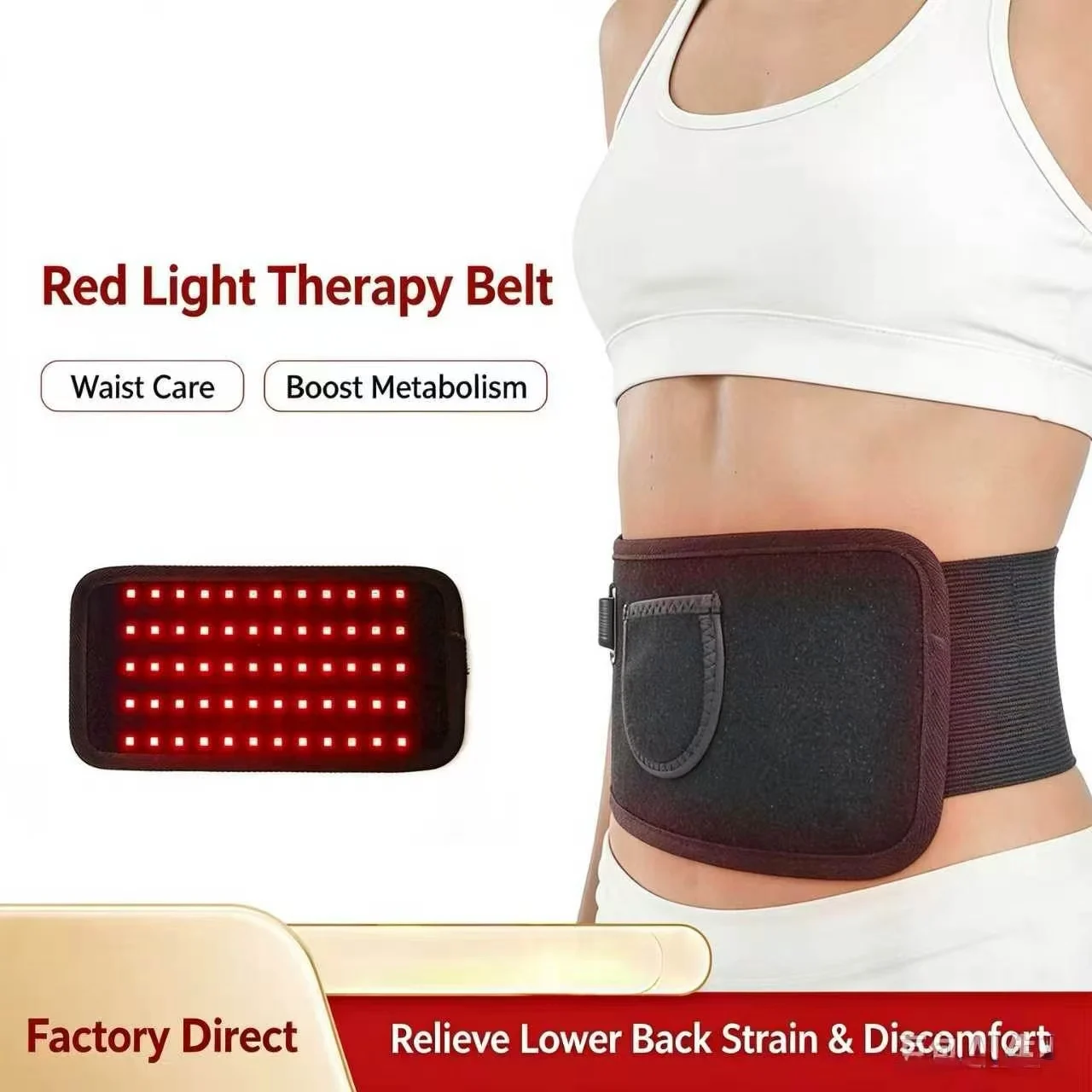 Red Light Therapy Belt 60 LEDs 660nm 850nm Infrared Back Burn Fat Wrap Slimming Machine Waist Pad Full Body Shaper