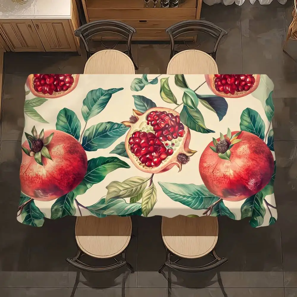 Mantel de Fruta de Granada con muchas semillas, para fiesta en casa, Picnic, comedor, cocina, Patios, mantel de poliéster a