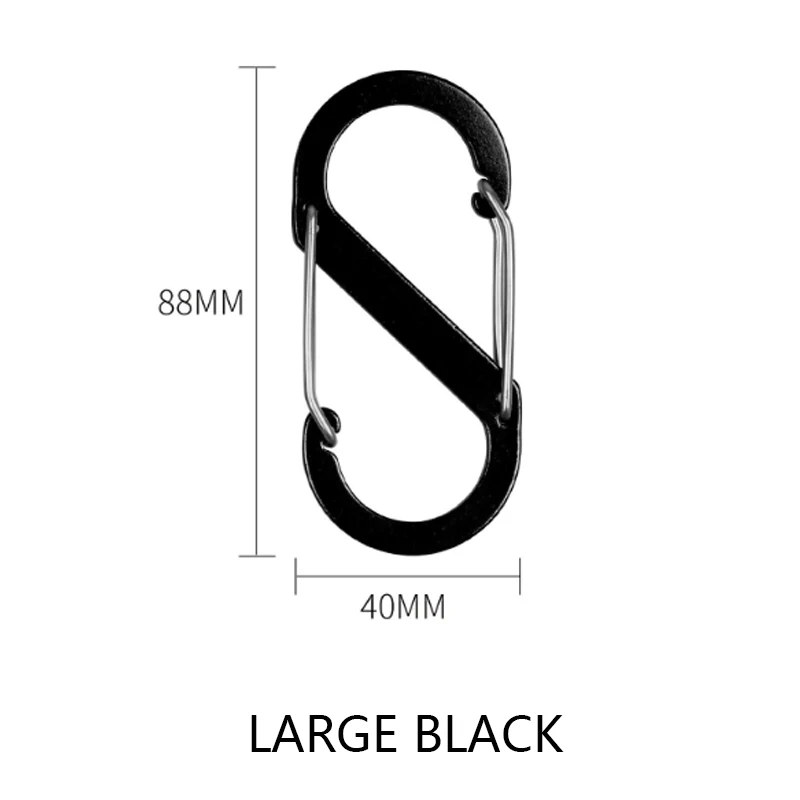 Outdoor Aluminum Alloy S-shaped Buckle Multifunctional Steel Wire Buckle Camping Portable Backpack Spring Quick Hanging Buckle