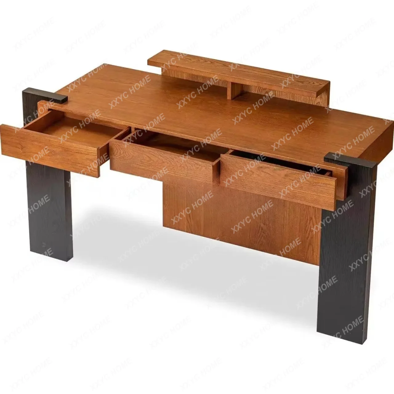 retro solid wood desk study computer desk creative office desk