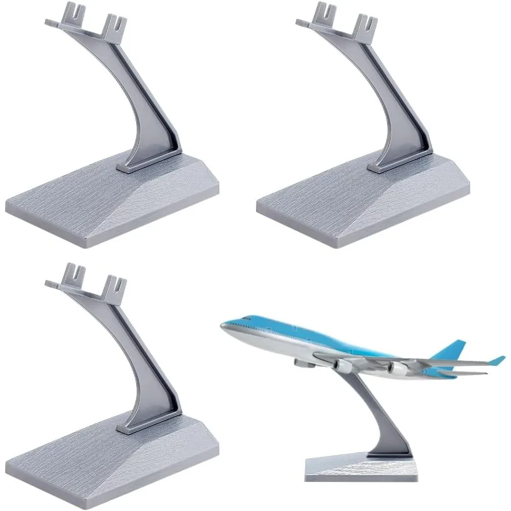4 Sets Plastic Model Plane Display Stand Gray Detachable Display Holder Universal Aircraft Model Plane Stand No Airplane Model