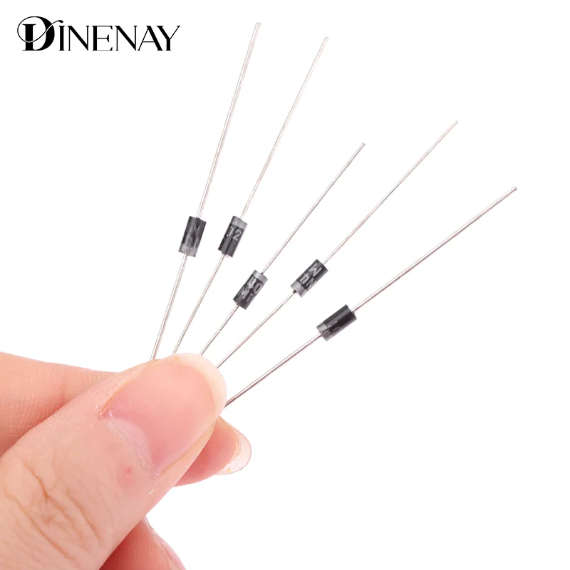 50Pcs Completely New Schottky Rectifier Diodes 1N4001 1N4002 1N4004 1N4007 Direct Insertion Rectifier Diodes DO-41 1A 50V-1000V