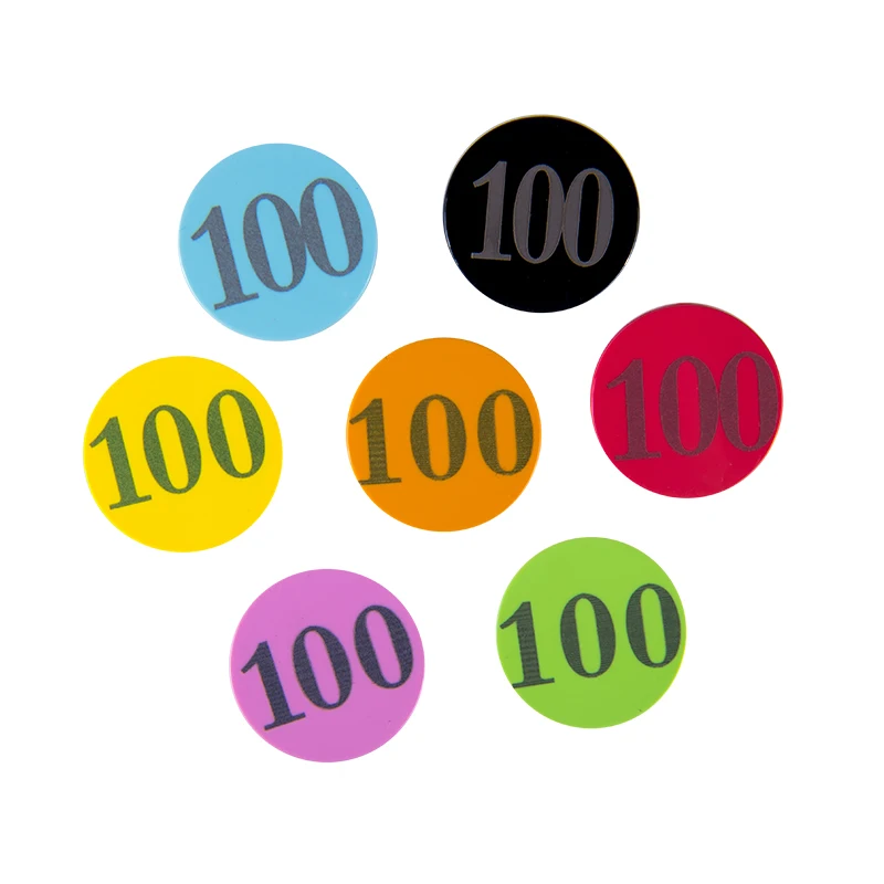 8 أنواع الألوان 1-100 عدد رقائق 100 قطعة/المجموعة التعليم البلاستيك رقائق ترسل للأطفال كما هدية مع مربع