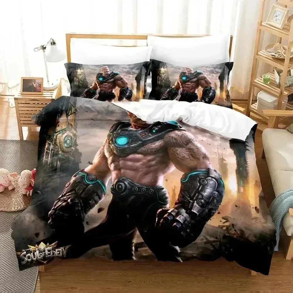 

Luxury New 3D Print Anime Game Soul of Eden Bedding Set Duvet Cover Bed Set Quilt Cover Pillowcase Queen Size Adult Bedding Set