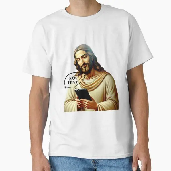 تي شيرت Wacky Jesus Christian Prints Y2k قطني فضفاض ومريح بأكمام قصيرة في نفس الرجال والنساء