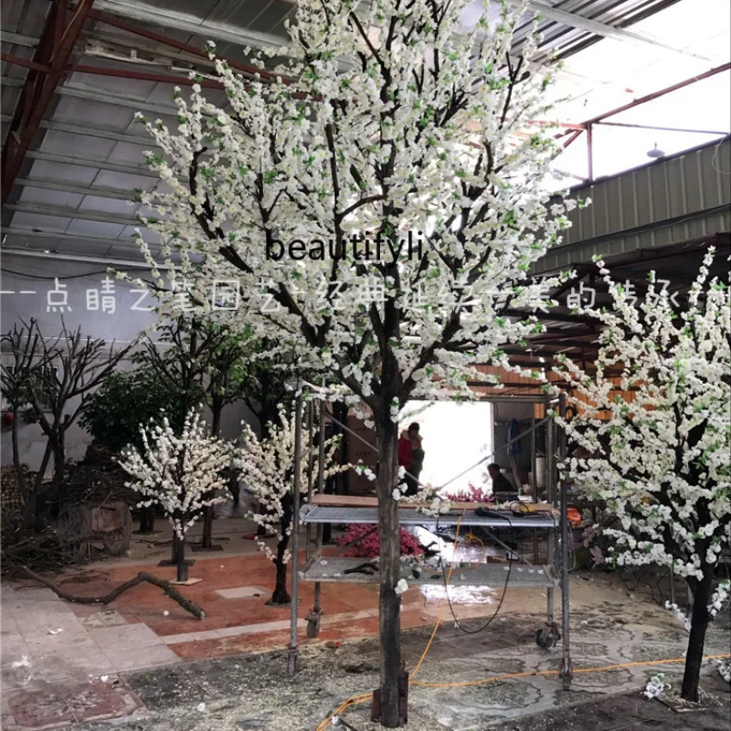 Artificial Green Plant Pear Flower Pear Flower Branch Size Hotel Lobby Merchant Living Room Festival Ornament Furnishing