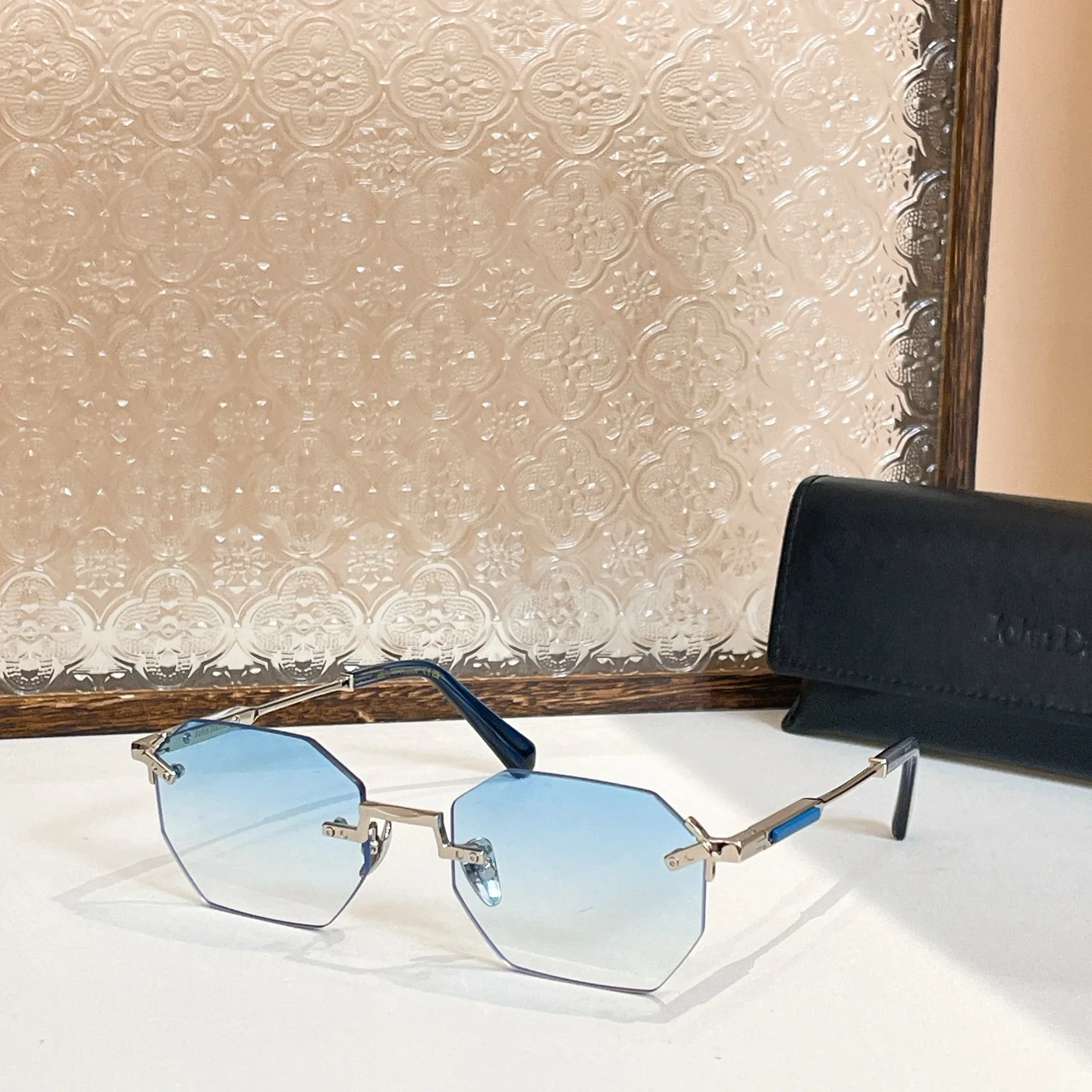 

Original For JOHN DALIA JD CURTIS Gradient Blue Lenses Business Men Sunglasses Stylish Driving Anti-Glare Women Couple Eyewear