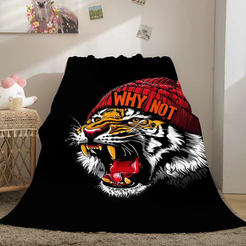 

Tiger Sofa Blankets for Winter Cool Bed Fluffy Soft Blankets King Size Microfiber Bedding Warm Fleece Camping Custom Throws