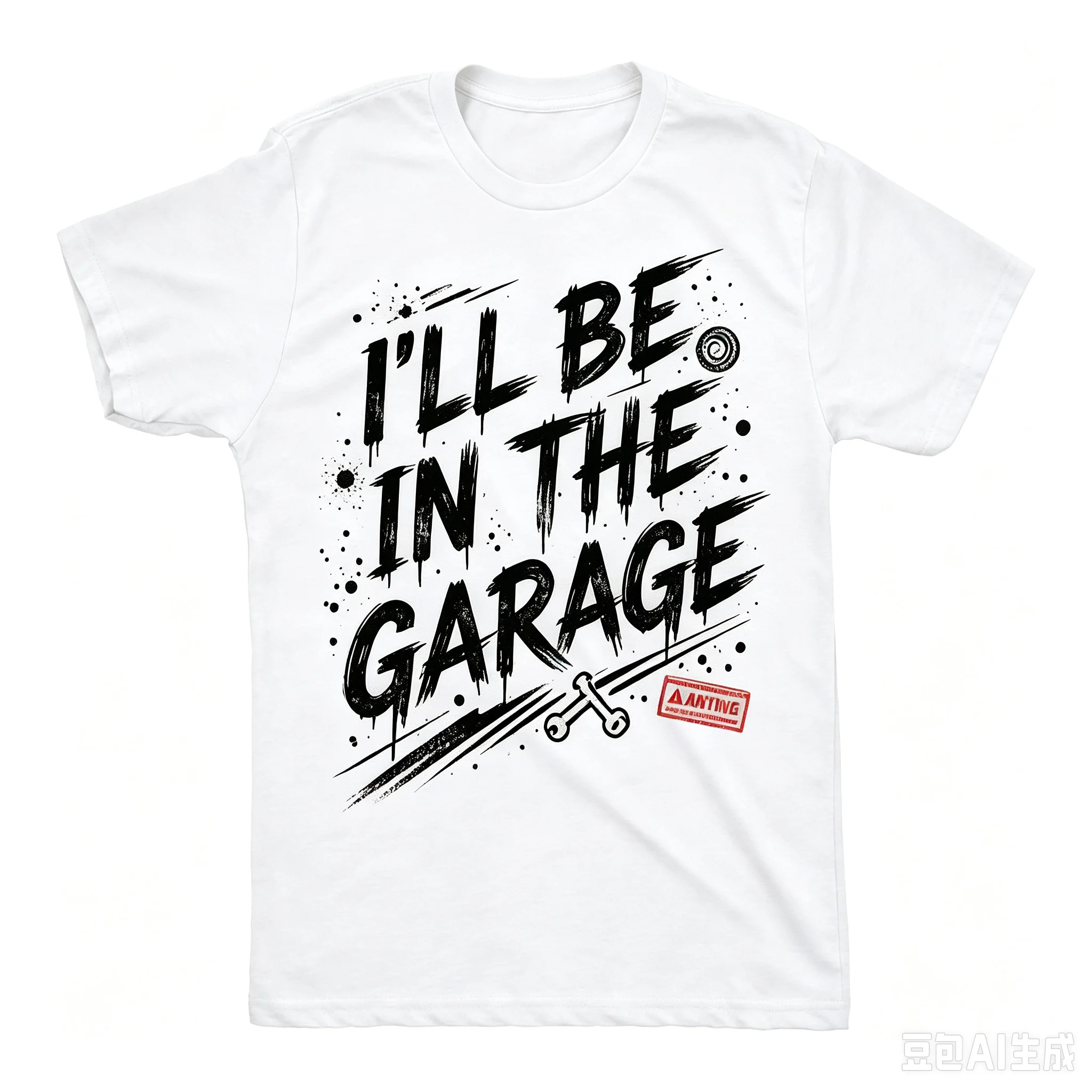 Mechanic Garage Slogan Print T‑Shirt For Men Vintage Car Repair Graffiti Style Loose Short Sleeve Top