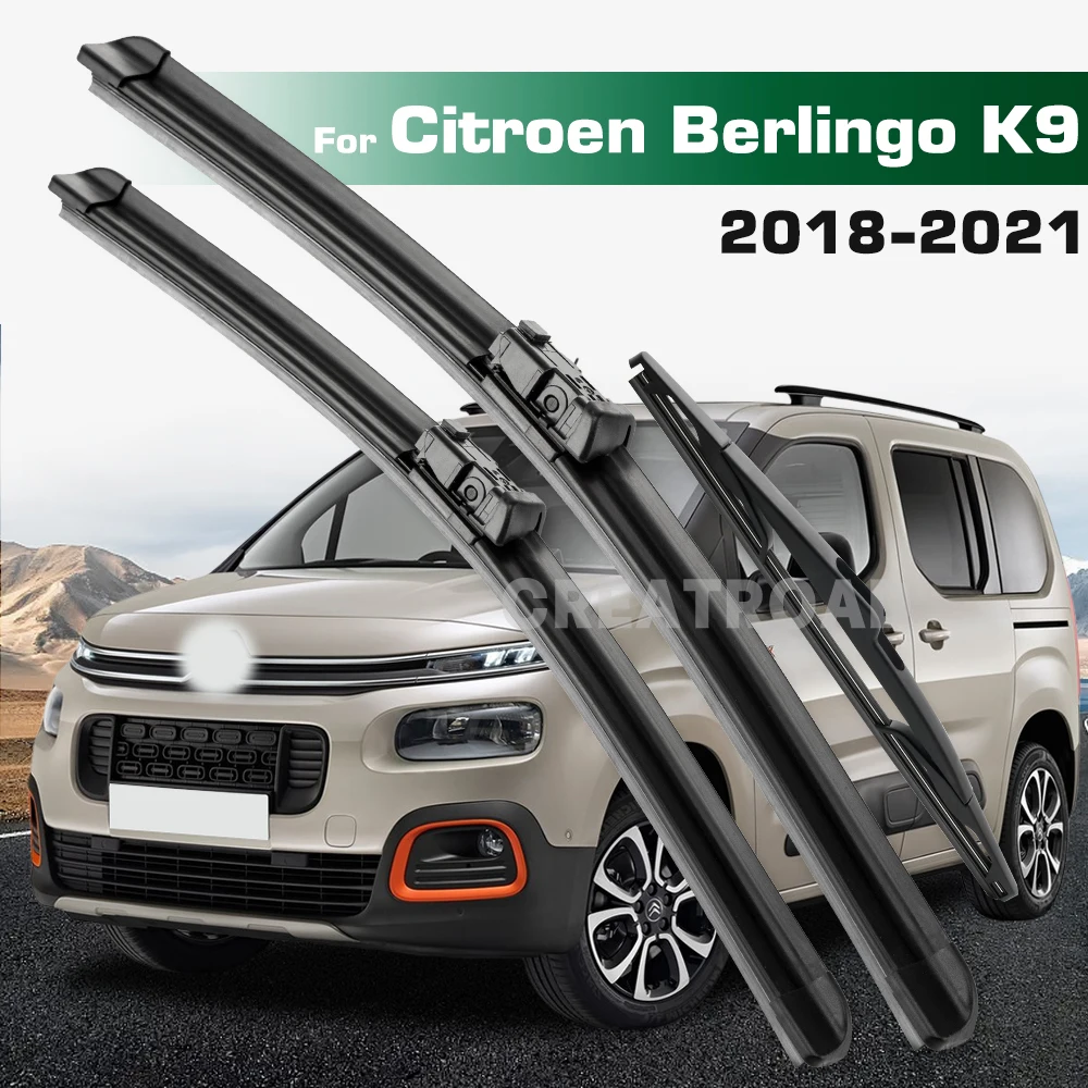 

Комплект стеклоочистителей GREATROAD для Citroen Berlingo K9 2018-2021, передние и задние щетки стеклоочистителя, лобовое стекло, окно
