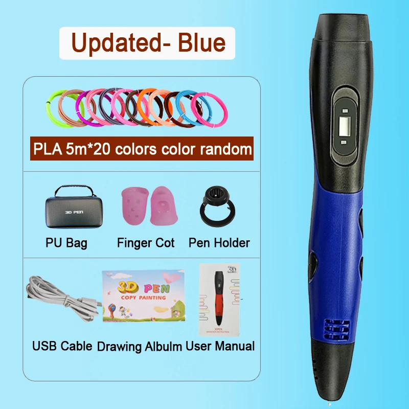 3D Printing Pen Kids 3D Pen High Quality PLA Filament 1.75mm USB Output Low Voltage Security, With Beautiful Case