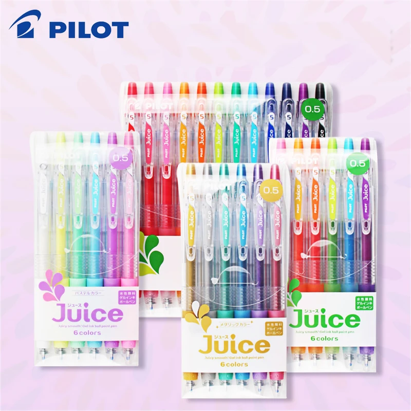 

6/12 PILOT Juice Gel Pen Set 0.5mm LJU-10EF Color Water Pen Press-type Quick-drying Suitable for Hand Account Student Stationery