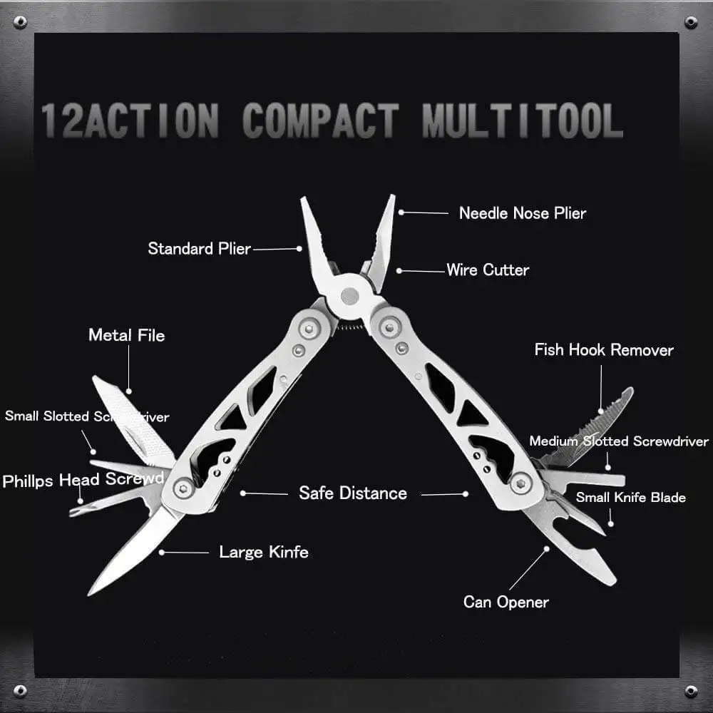 420 Stainless Steel Folding Pliers Outdoors Mini Clamp Cable Stripper Fold Crimper Wire Cutter Multitool Pocket Knife Multi-Tool