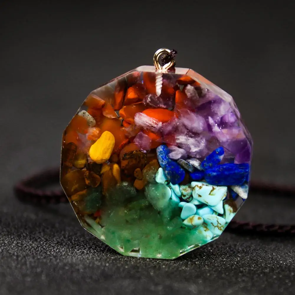 Orgon Horus Eye Necklace Stone Crystal Quartz Chakela Pendant Metatron Energy Meditation Cube Orgonite Meditation Woman Jewelry