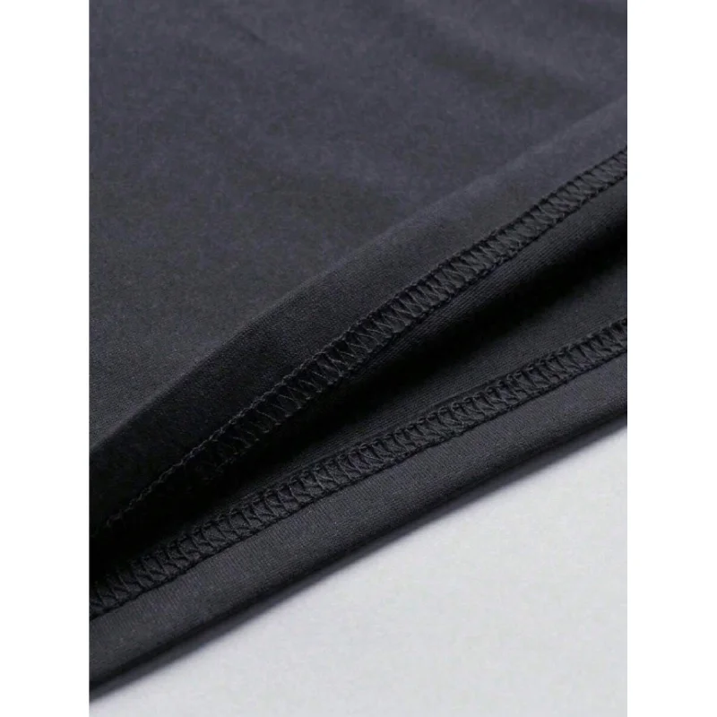 Men's Black Simplist English Text Casual Short Sleeve T-Shirt And Shorts Set