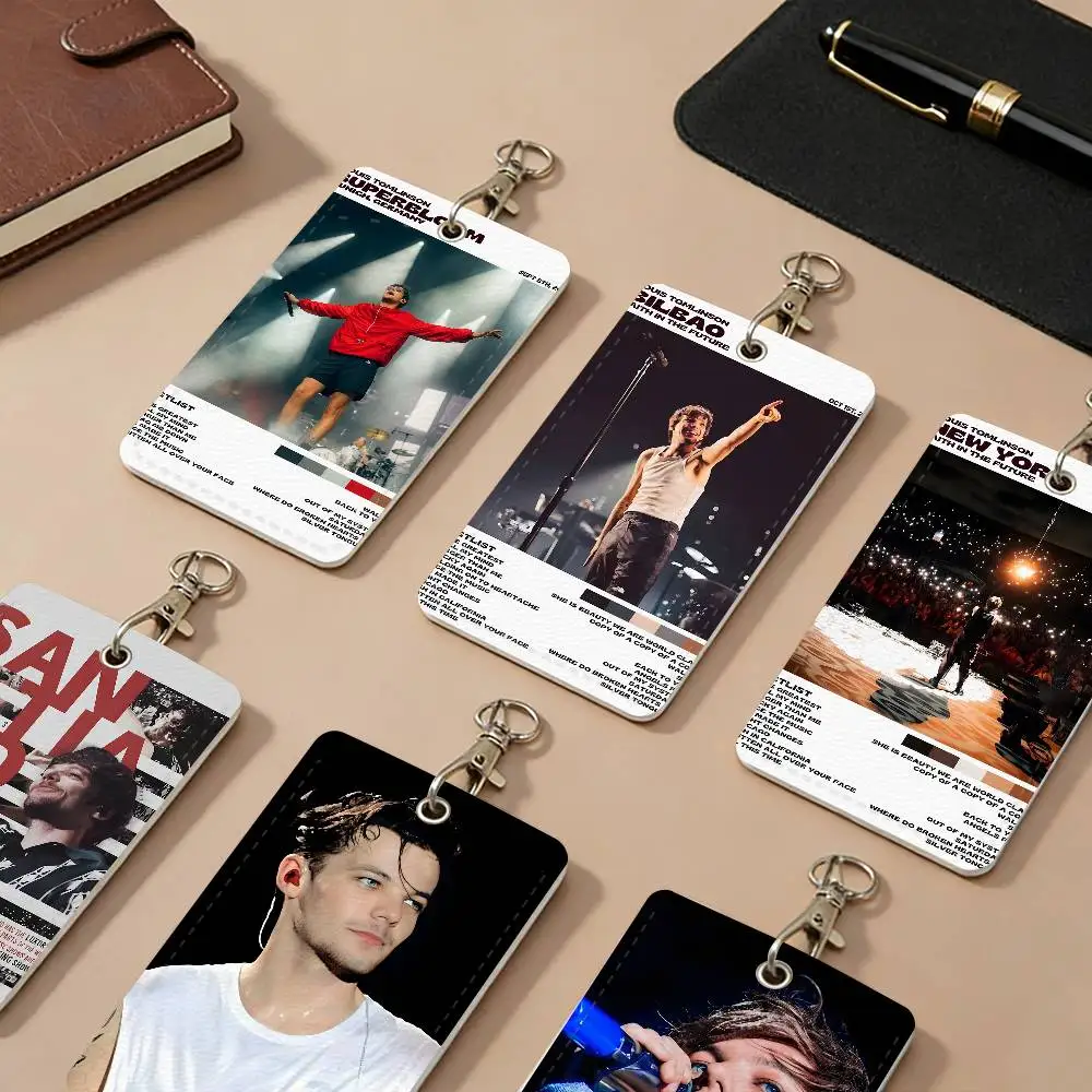 Singer L-Louis T-Tomlinson PU Leather Card Holders Anti-lost Protective Cover Cases Cards