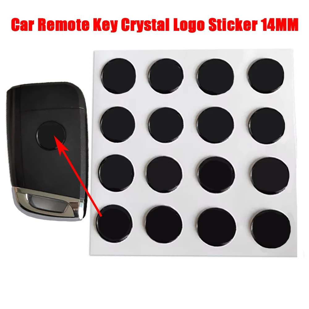 Car Remote Key Crystal Logo Sticker 14MM Epoxy for KEY-DIY Xhorse VVDl KD Remote Control for Ni-ssan F-ord Ope-l Fia-t S-EAT