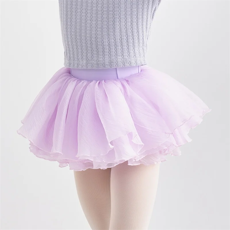 High Quality Fashion Cute Design Kids Girls Children 4 Layers Training Birthday Party Wear Silk Tulle Ballet Dance Skirts