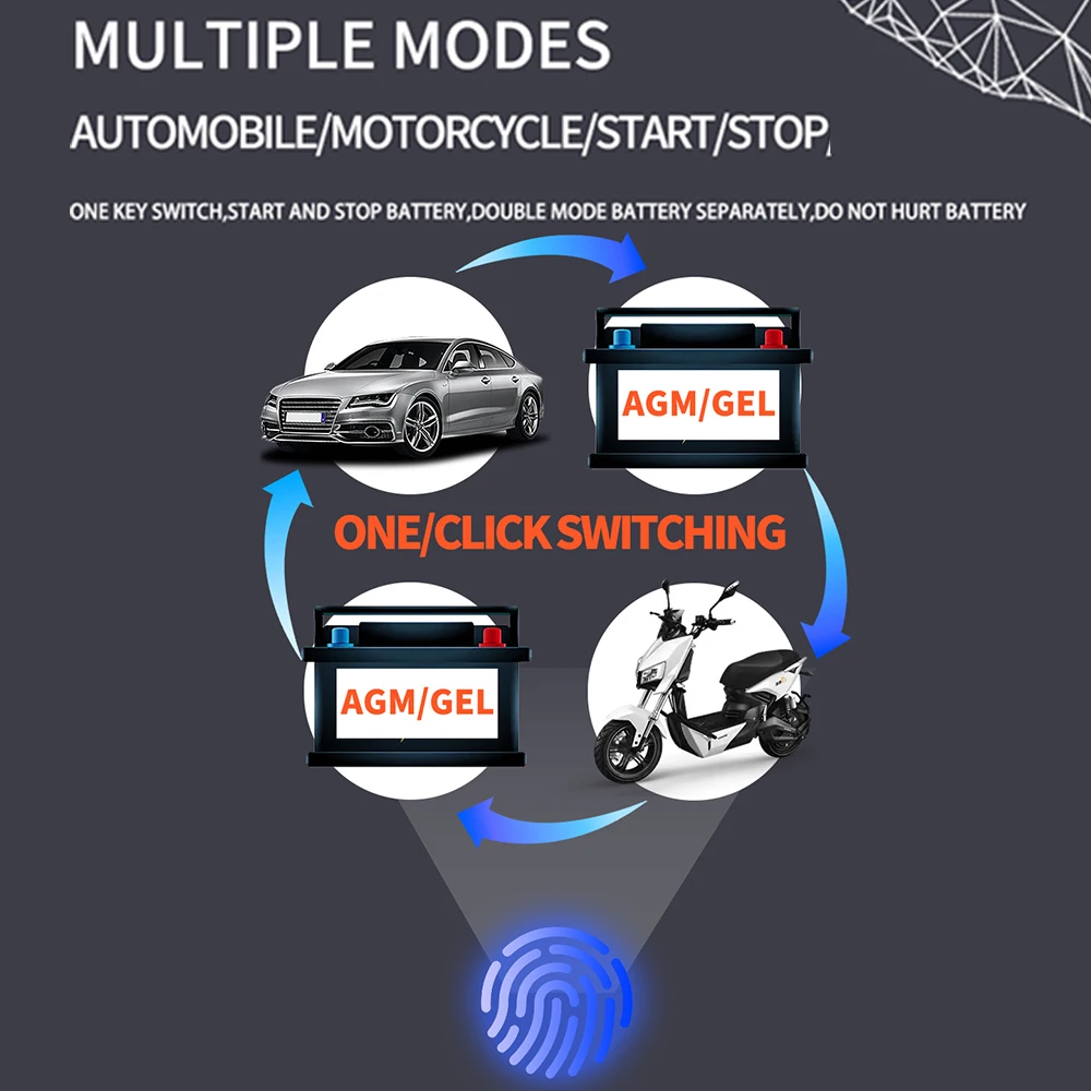 Automotive Battery Charger Car Charger Car Battery Charger 10A 12V 24V 5A Digital Display Detection