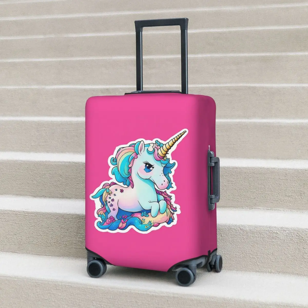 

Cute Colourful Unicorn 5 Suitcase Cover Protection Elastic Travel Luggage Protector Covers for 18-32 Inch