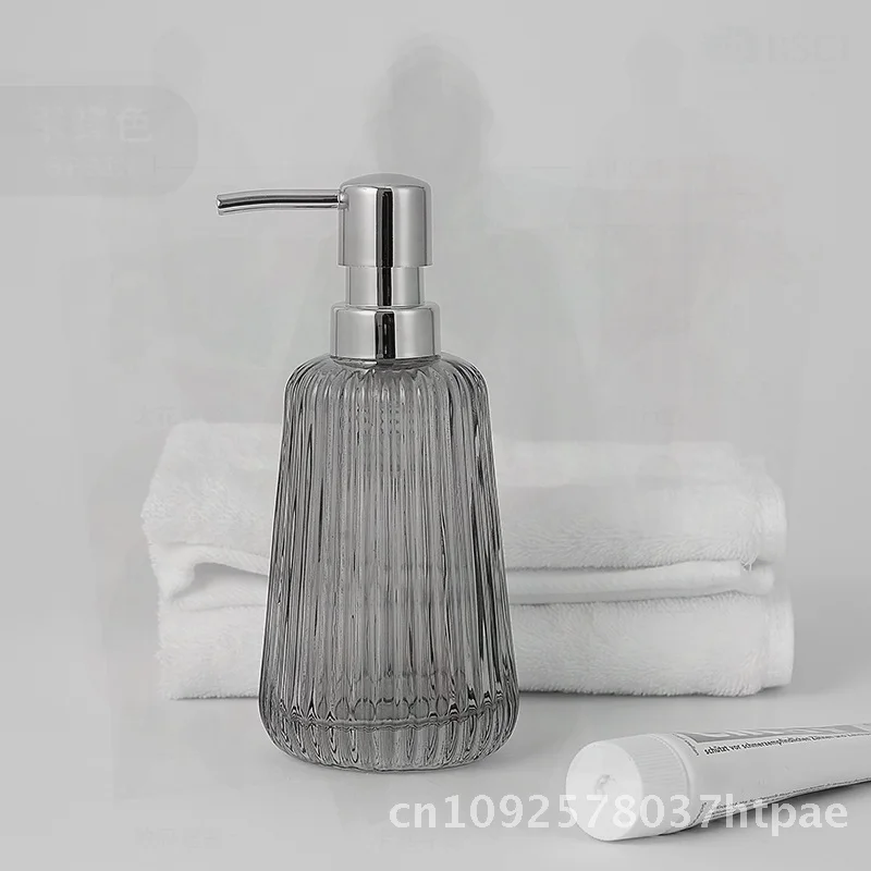 

Crystal Glass Bathroom Set - Hand Sanitizer Sub-Bottle Toilet Brush Mouthwash Cup Cotton Jar Combination for Household