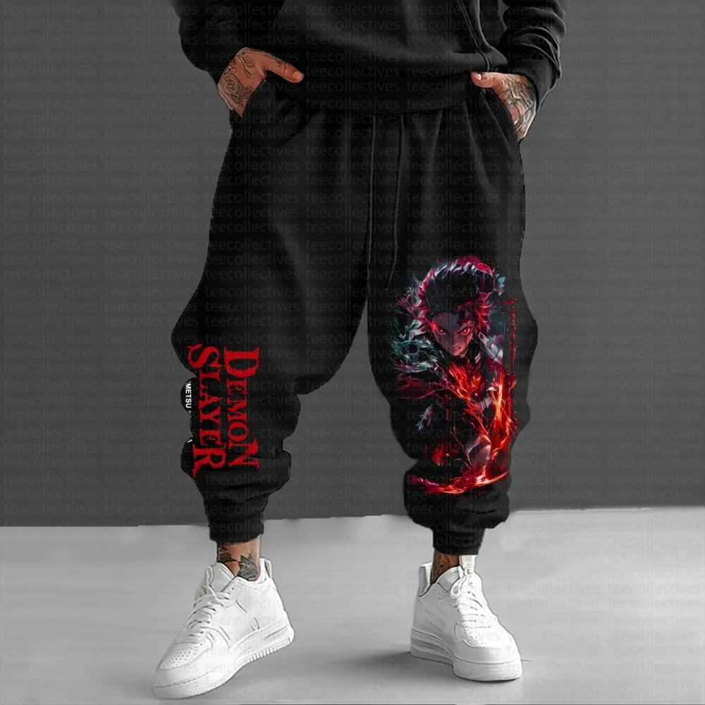 Demon Slayer Harajuku Anime Autunno Inverno Nuovo 2025 Pantaloni di cotone Alla moda Uomo Donna Hip-Hop Moda casual Pantaloni sportivi larghi