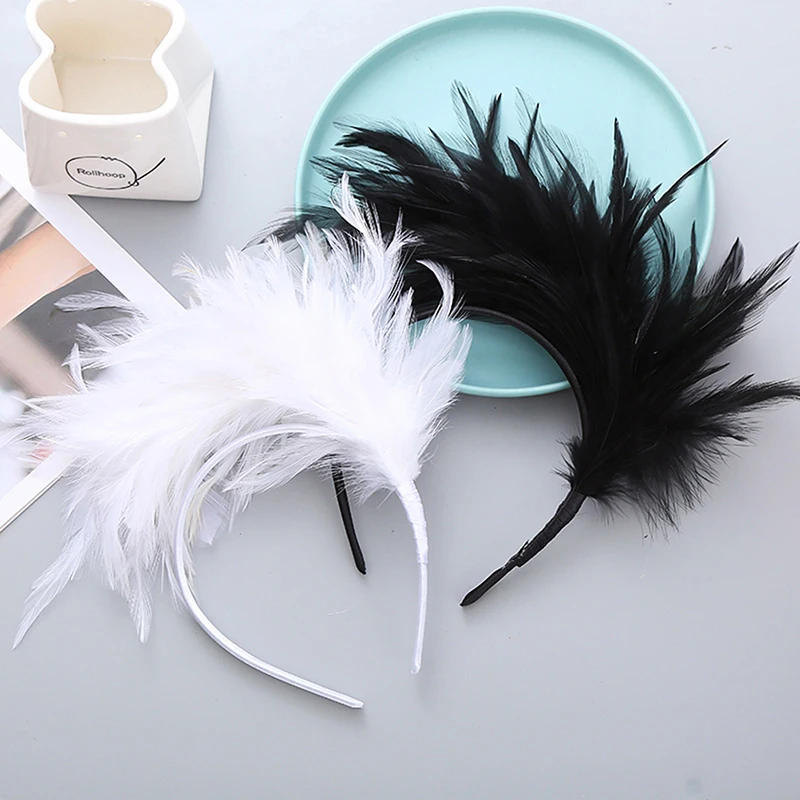 Colorful Mardi Gras Feather Headband Flapper Headpiece Adult Party Costume Hair Accessories