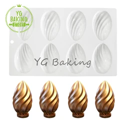 Dorica 1/8 Holes Thread Easter Eggs Silicone Mousse Mold DIY Smash Chocolate Mold Cake Decorating Tools Kitchen Cake Bakeware